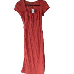 Free People Orange Cotton Dress